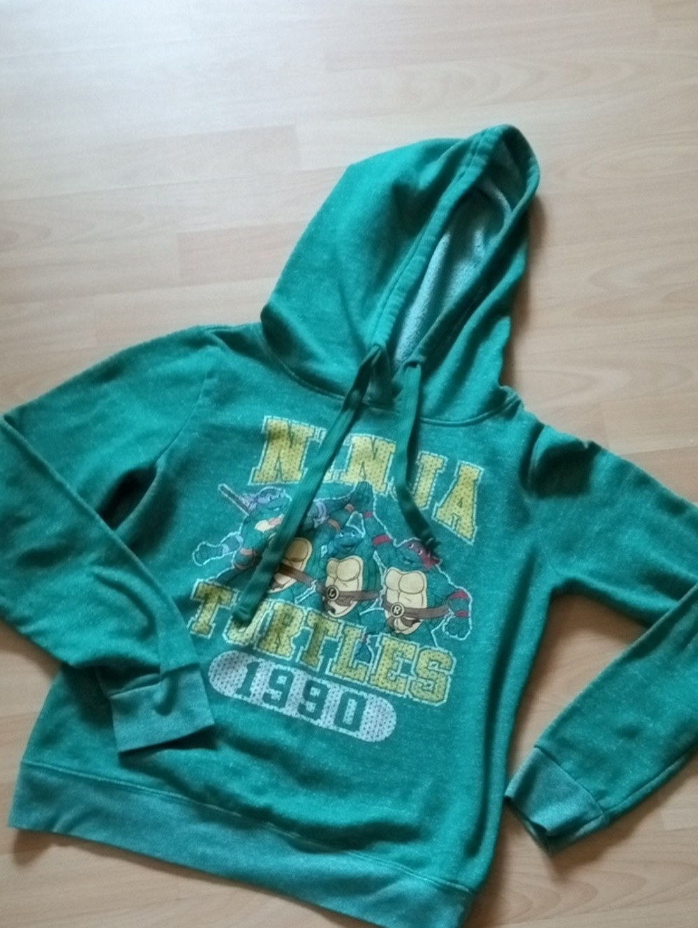 Nickelodeon Teenage Mutant Ninja Turtles Heather Green HOODIE Vintage Bust 42
